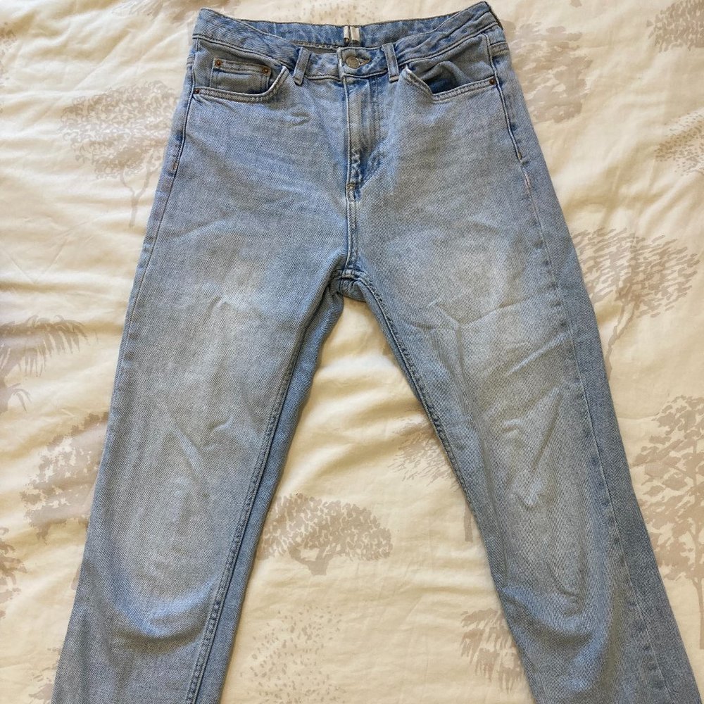 Topshop light wash straight leg jeans